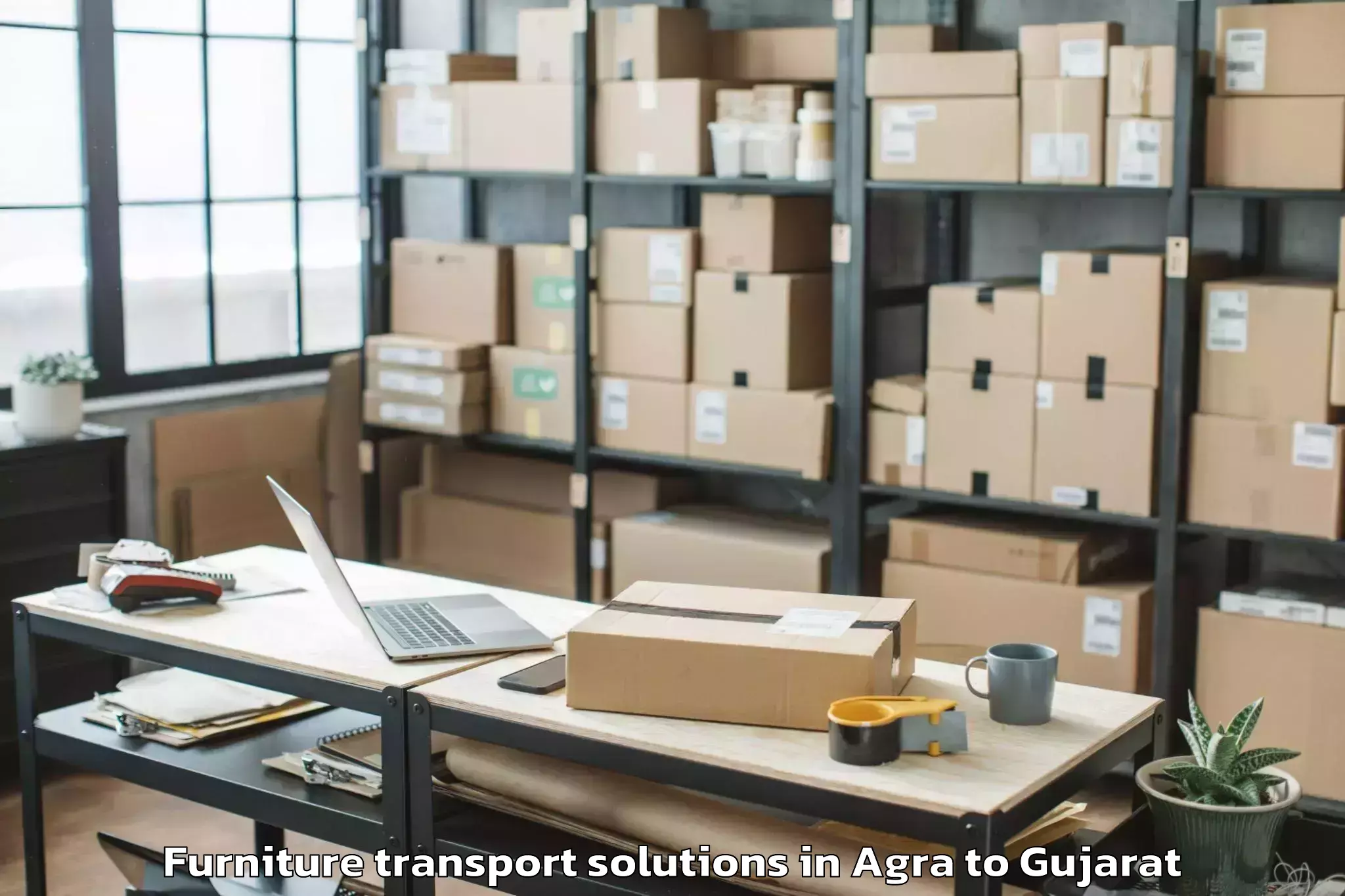 Hassle-Free Agra to Mahudha Furniture Transport Solutions